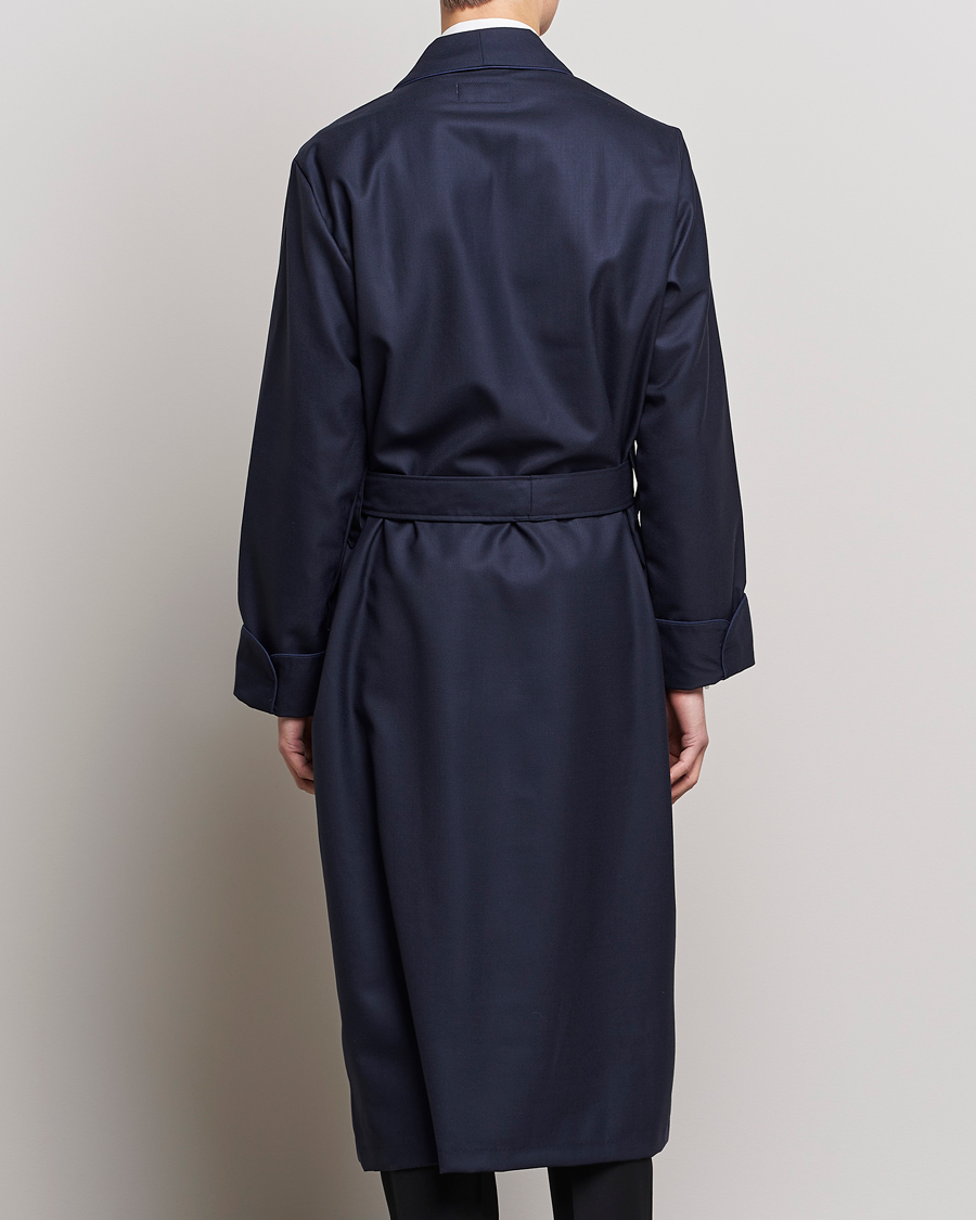 Herr | | Derek Rose | Pure Wool Dressing Gown Navy