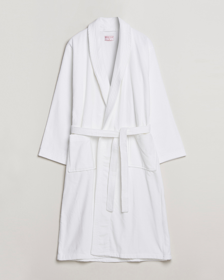 Herr | Pyjamas & Morgonrockar | Derek Rose | Cotton Velour Gown White