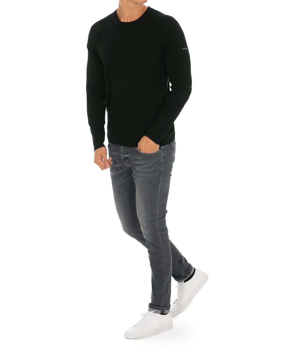 Herr | Tröjor | Tiger of Sweden | Harvik Wool Logo Crew Neck Black
