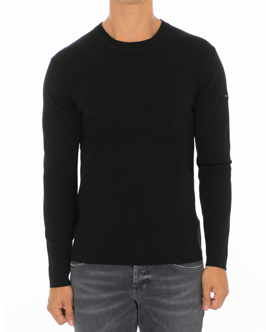 Herr | Tröjor | Tiger of Sweden | Harvik Wool Logo Crew Neck Black