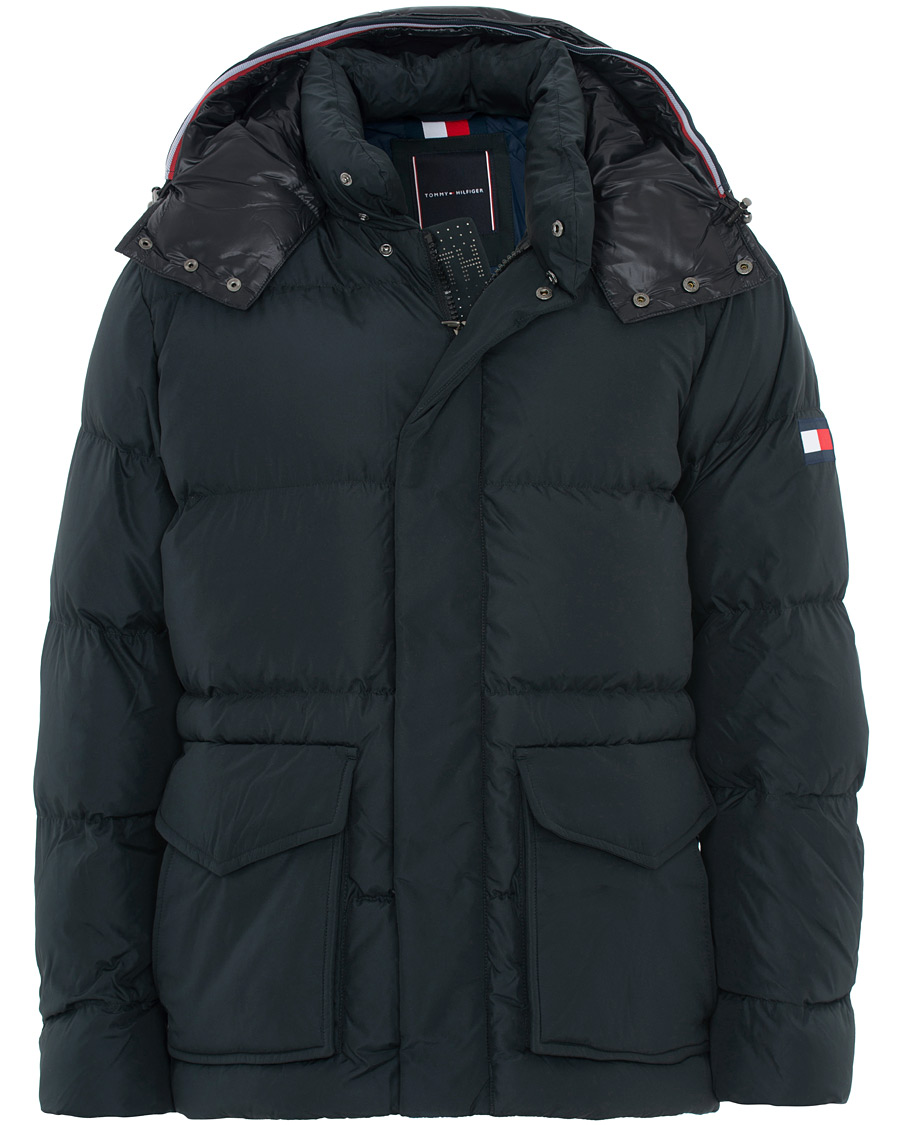 Herr | Jackor | Tommy Hilfiger | Hooded Bomber Down Jacket Jet Black