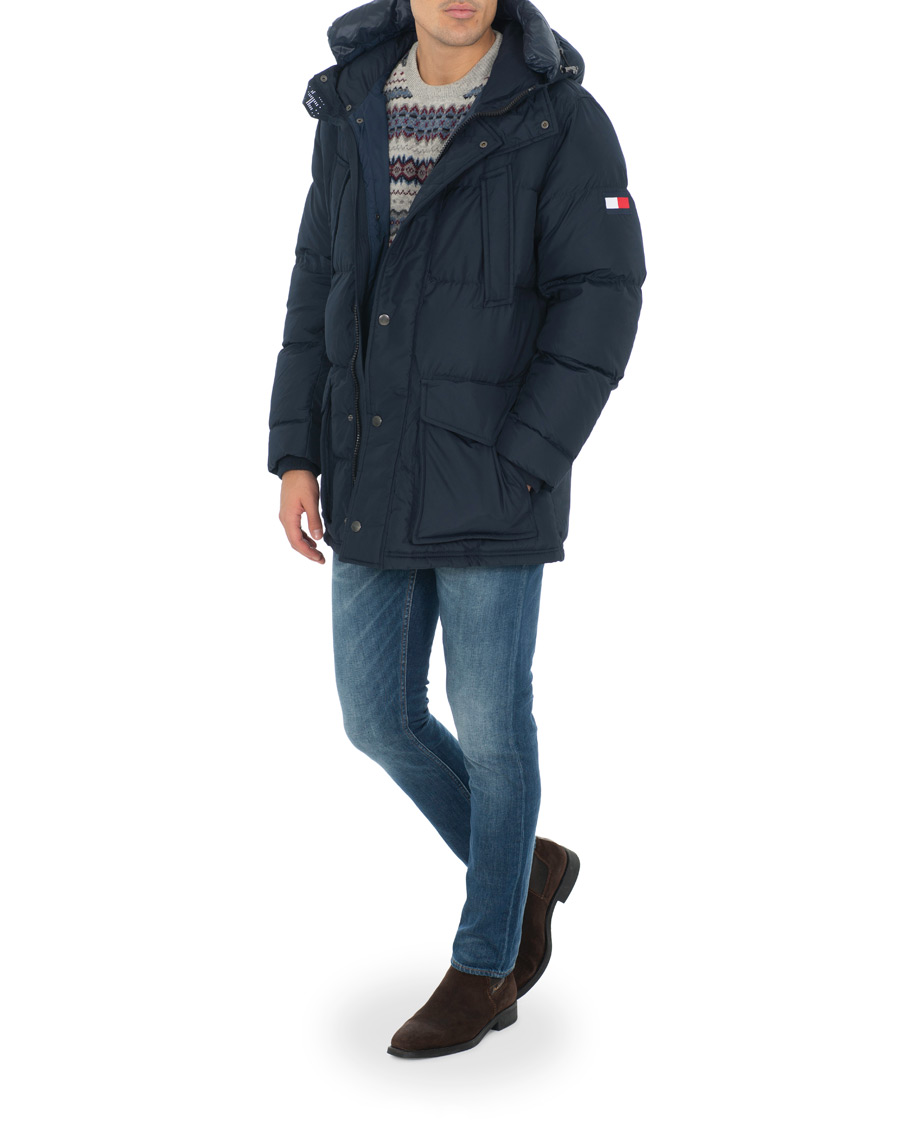 Herr | Jackor | Tommy Hilfiger | Hooded Down Parka Sky Captain