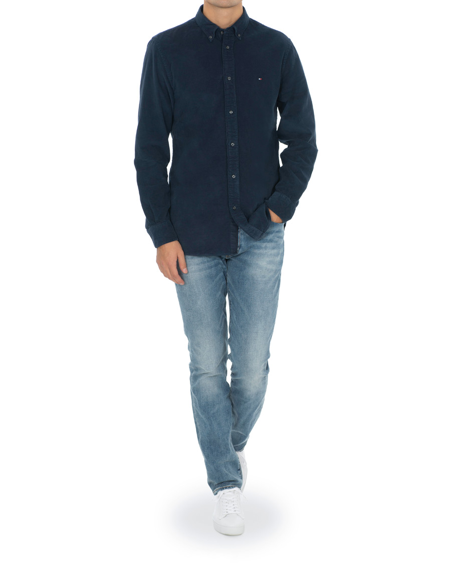 Herr | Skjortor | Tommy Hilfiger | Garment Dyed Corduroy Shirt Navy