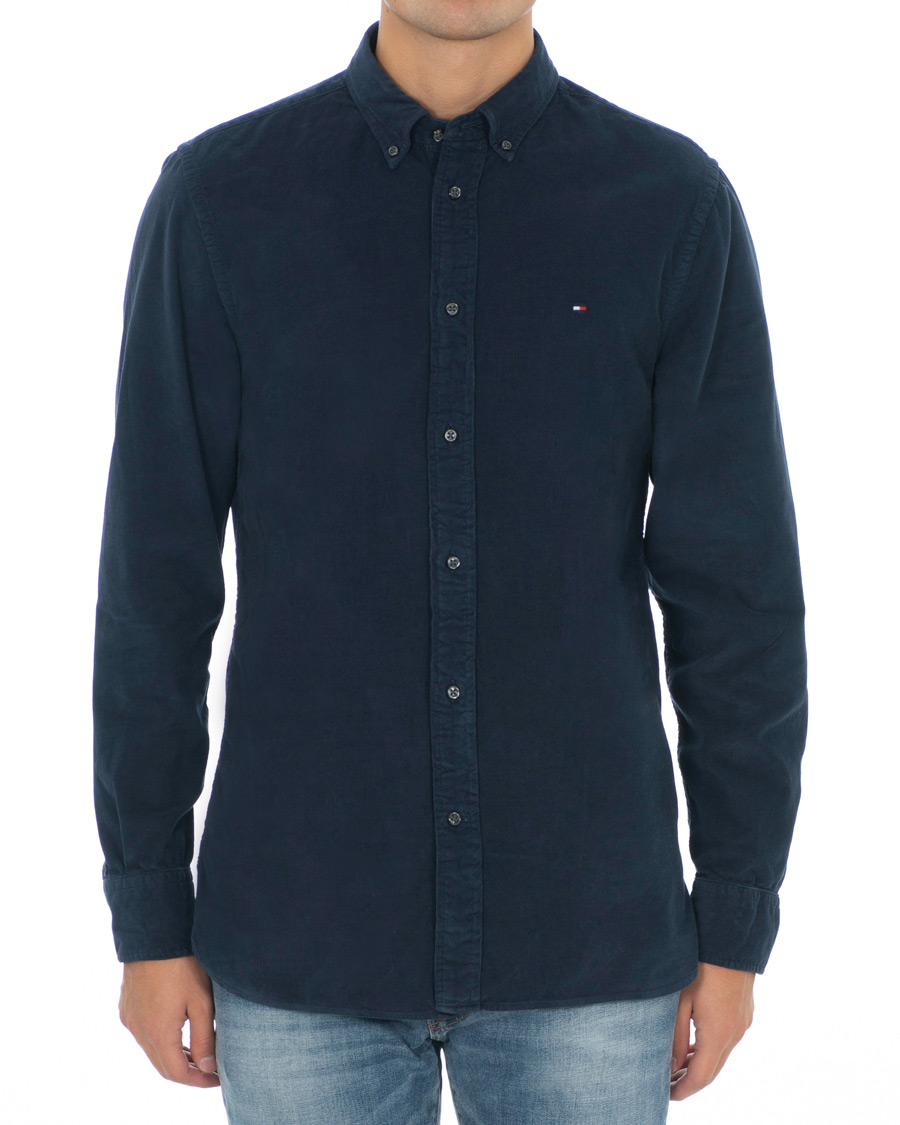 Herr | Skjortor | Tommy Hilfiger | Garment Dyed Corduroy Shirt Navy