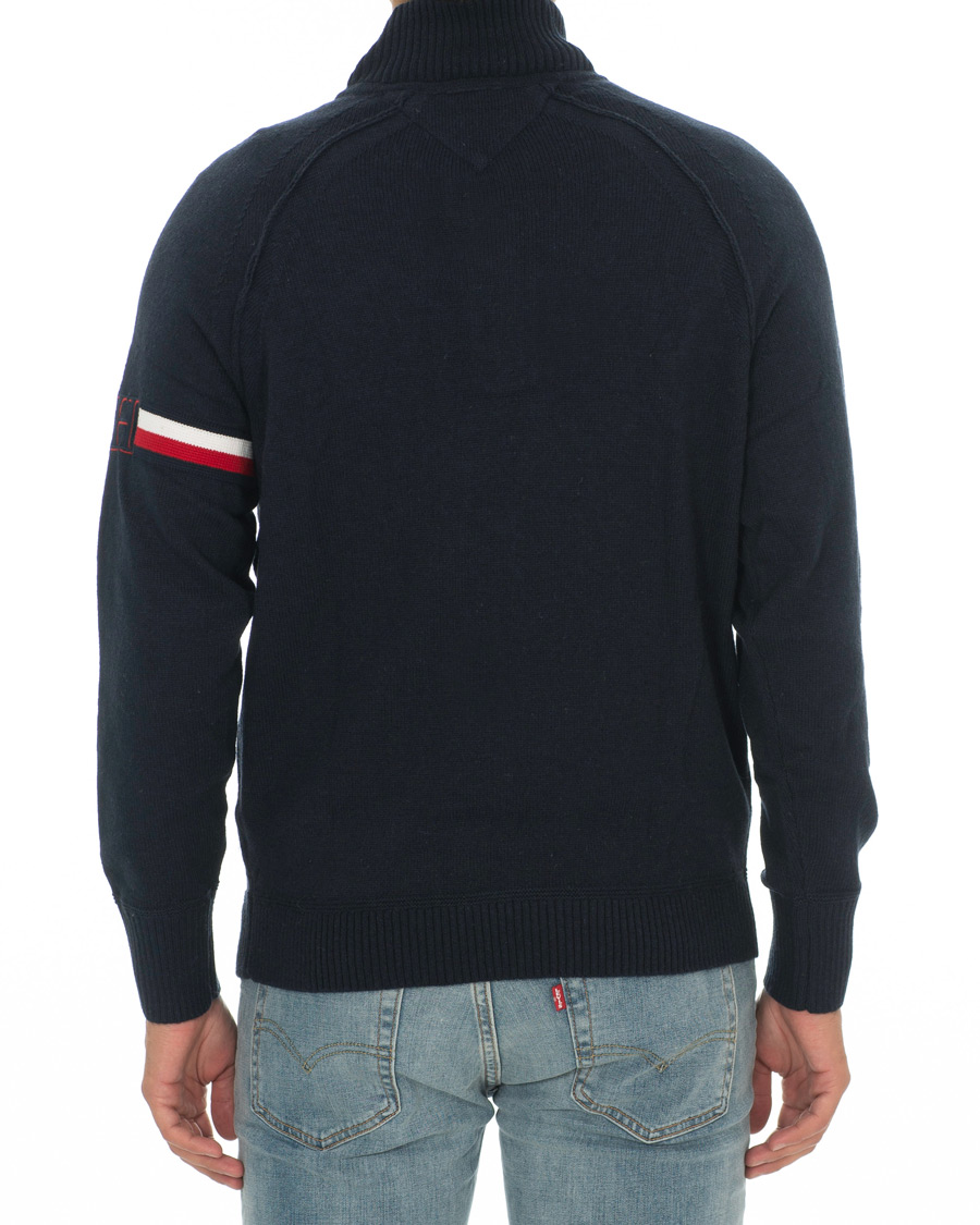 Herr | Tröjor | Tommy Hilfiger | Monogram Button Mock Neck Sky Captain