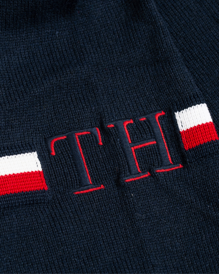 Herr | Tröjor | Tommy Hilfiger | Monogram Button Mock Neck Sky Captain