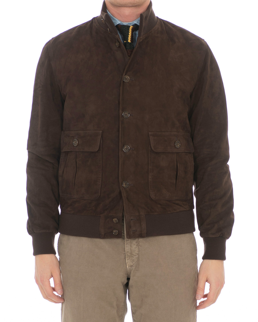 Herr | Jackor | Valstar | Valstarino Suede Jacket Dark Brown