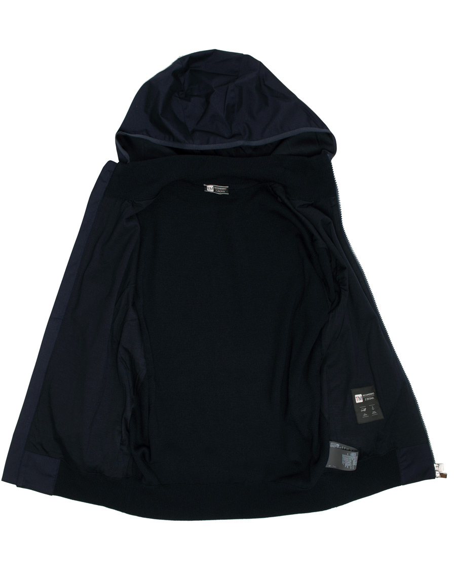 Herr | Jackor | Z Zegna | Techmerino Hybrid Hooded Jacket Navy