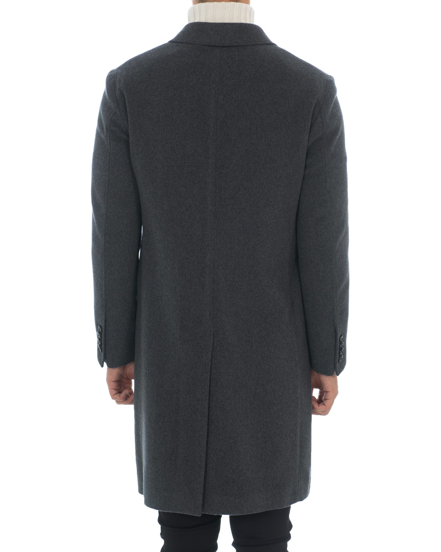 Herr | Jackor | Z Zegna | Double Breasted Unlined Beaver Wool Coat Grey Melange