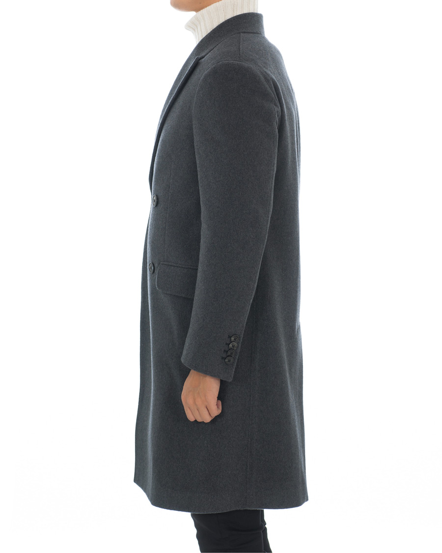 Herr | Jackor | Z Zegna | Double Breasted Unlined Beaver Wool Coat Grey Melange