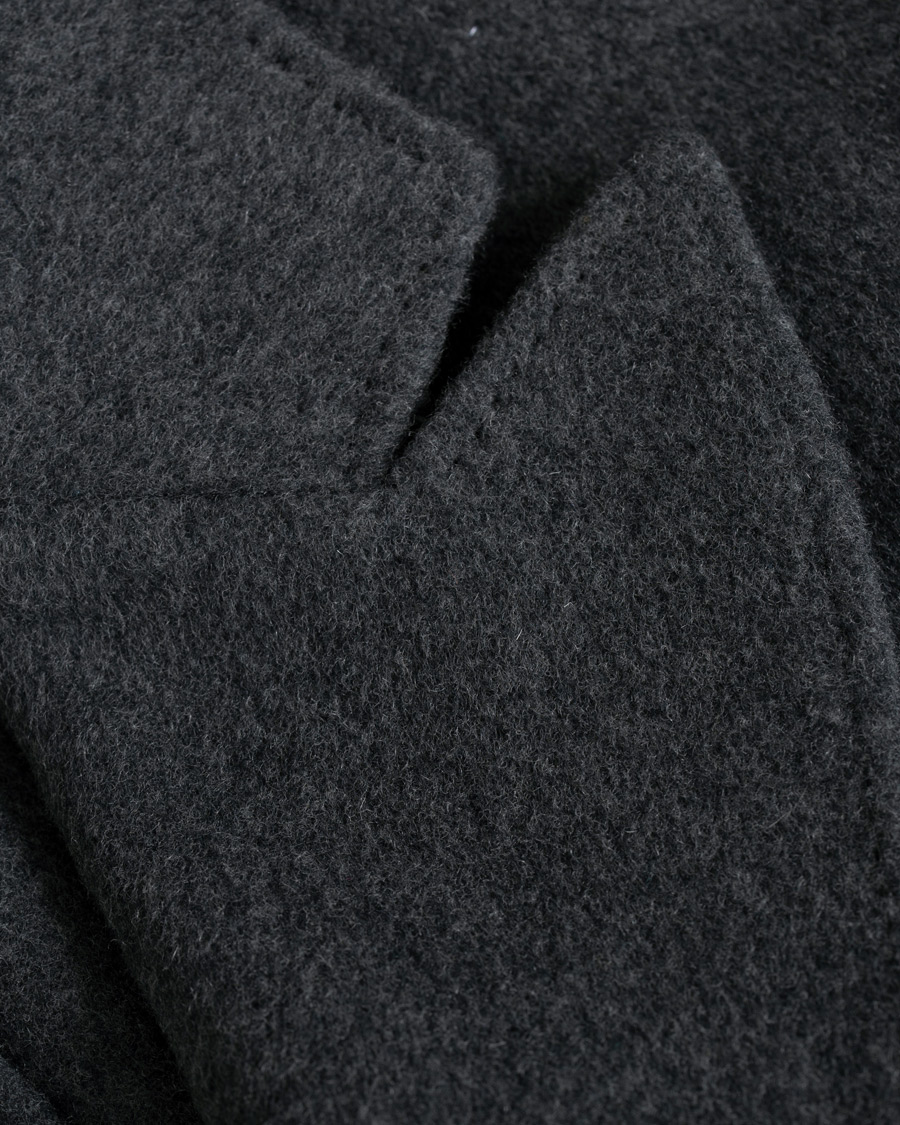 Herr | Jackor | Z Zegna | Double Breasted Unlined Beaver Wool Coat Grey Melange