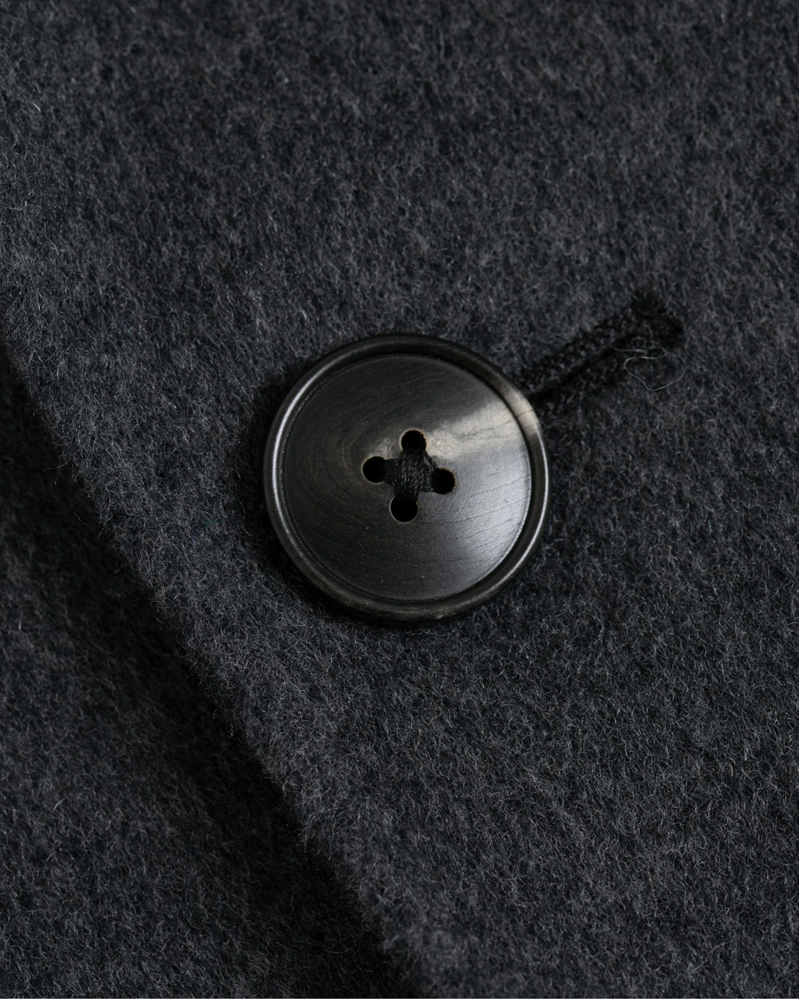 Herr | Jackor | Z Zegna | Double Breasted Unlined Beaver Wool Coat Grey Melange