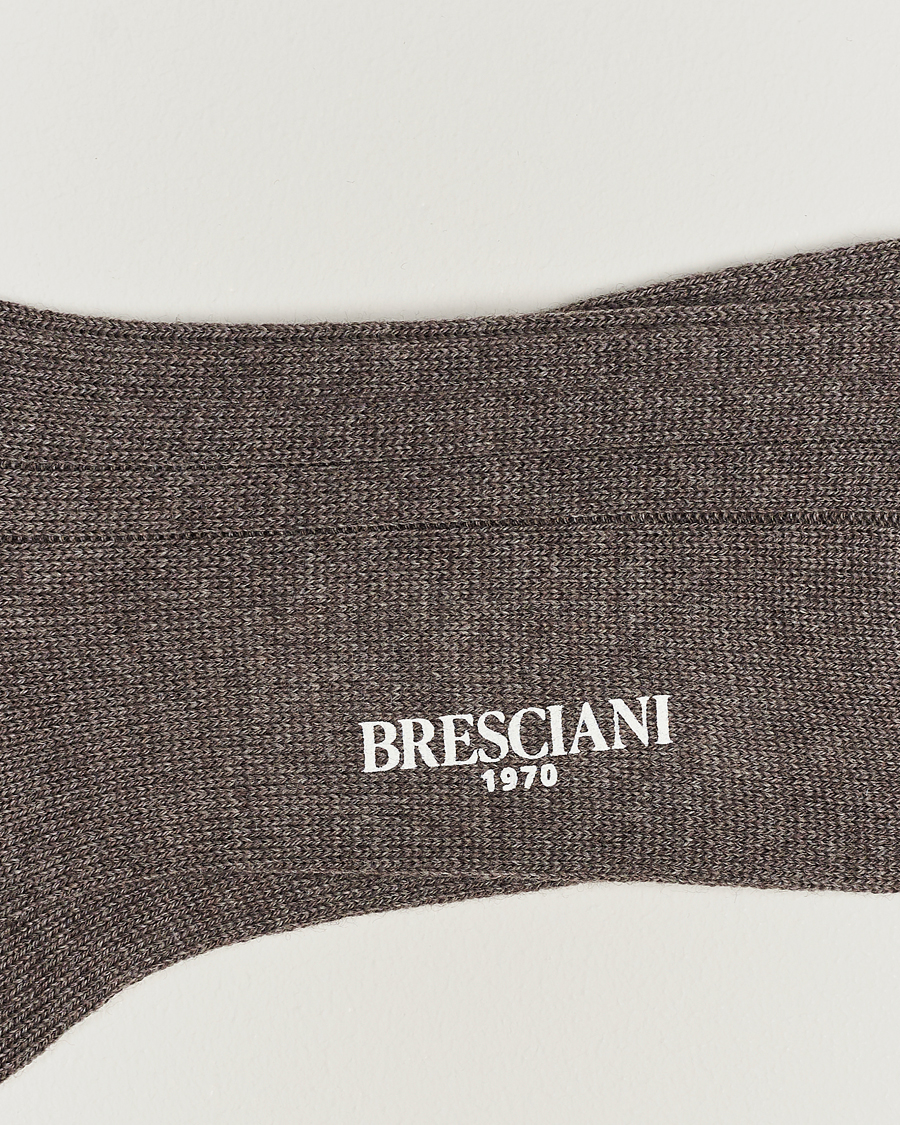 Herr |  | Bresciani | Wool/Nylon Heavy Ribbed Socks Taupe