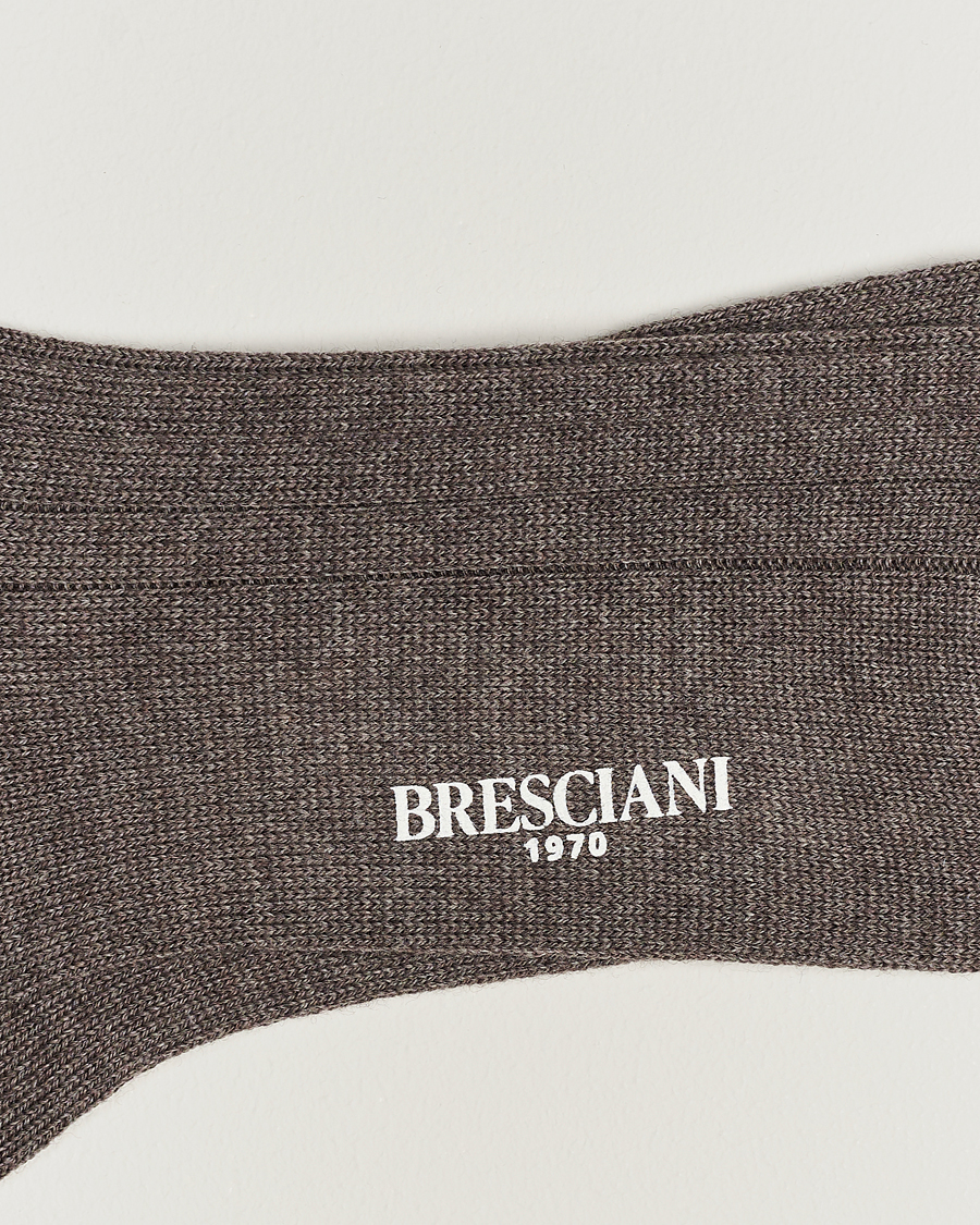Herr | Underkläder | Bresciani | Wool/Nylon Heavy Ribbed Socks Taupe