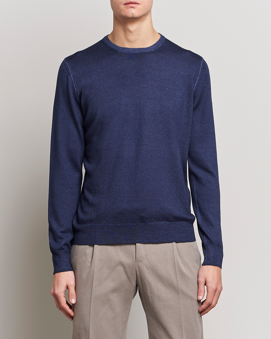 Herr | Pullover rundhals | Gran Sasso | Vintage Merino Fashion Fit Crew Neck Pullover Navy