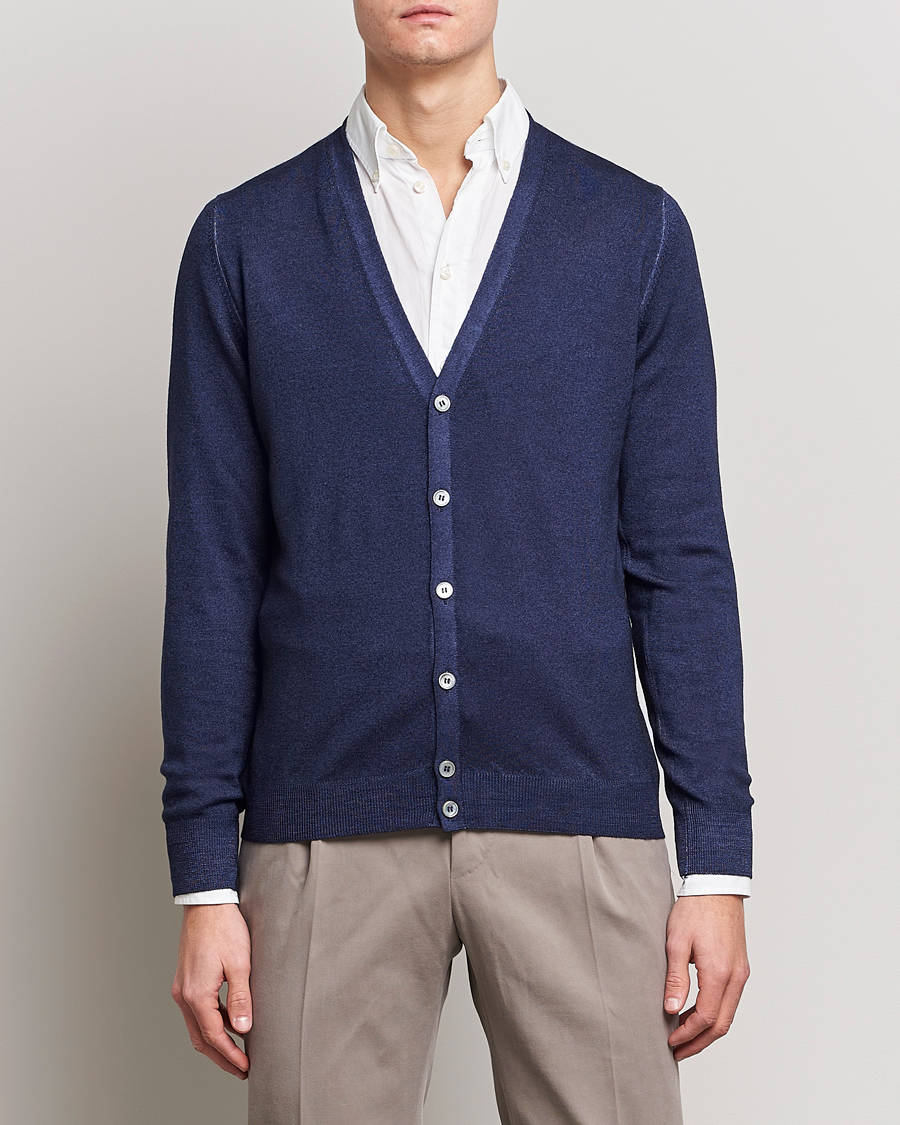 Herr |  | Gran Sasso | Vintage Merino Fashion Fit Cardigan Navy