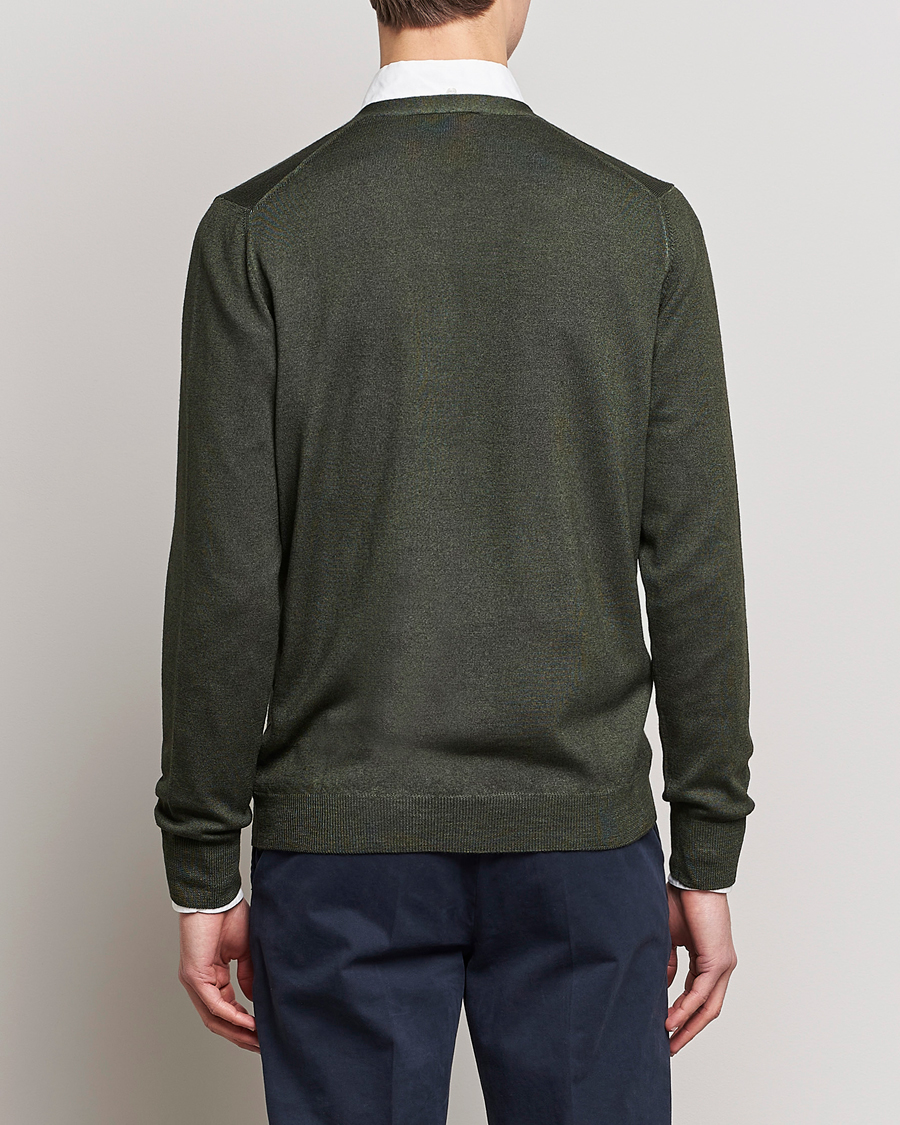 Herr | Tröjor | Gran Sasso | Vintage Merino Fashion Fit Cardigan Green