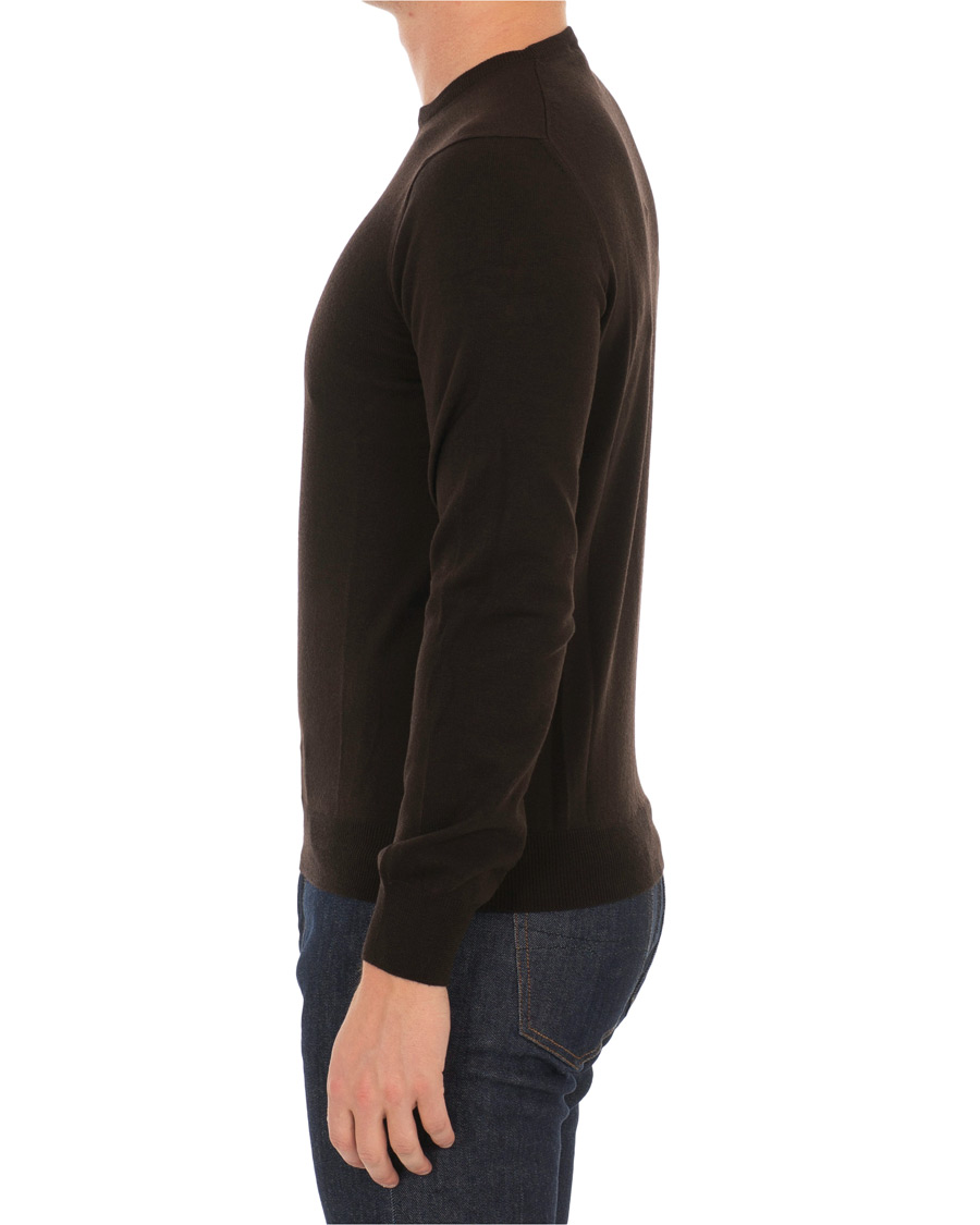 Herr | Tröjor | Gran Sasso | Merino Fashion Fit Crew Neck Pullover Brown