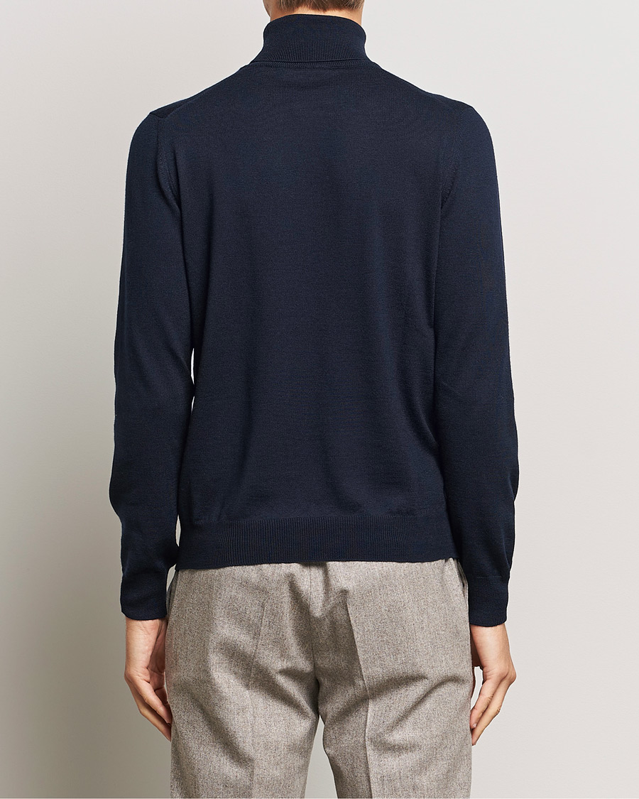 Herr | Tröjor | Gran Sasso | Merino Fashion Fit Rollneck Navy