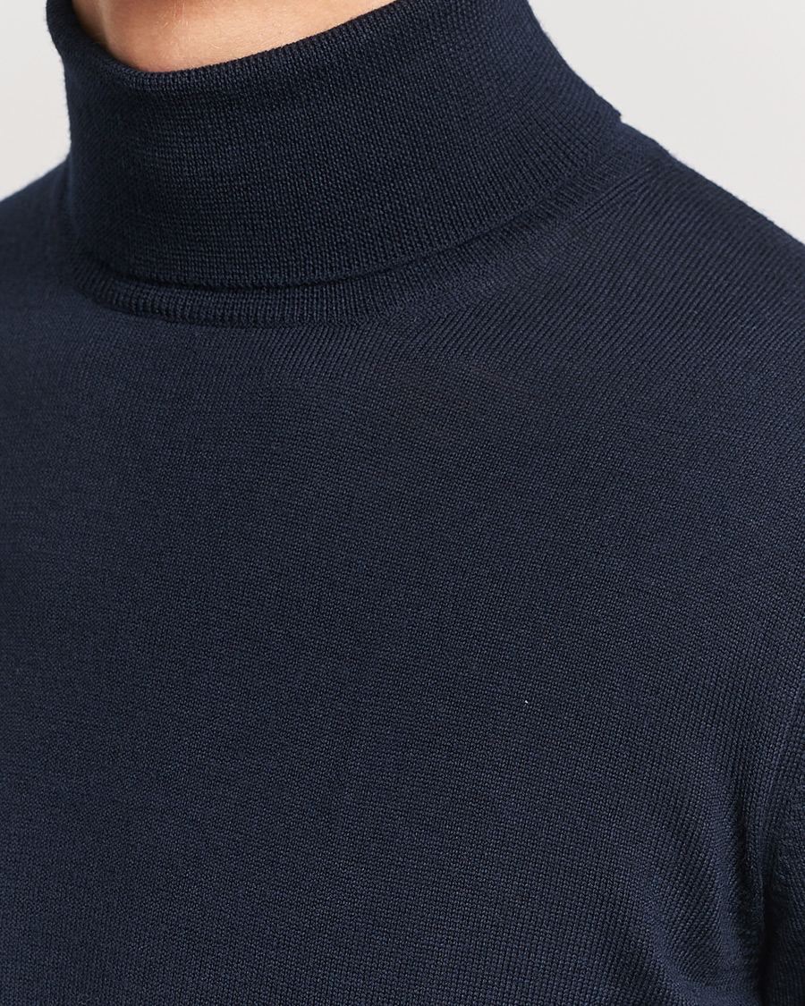 Herr | Tröjor | Gran Sasso | Merino Fashion Fit Rollneck Navy