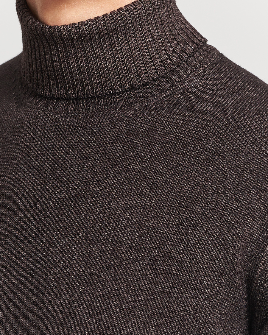 Herr | Tröjor | Gran Sasso | Vintage Merino Fashion Fit Polo Brown