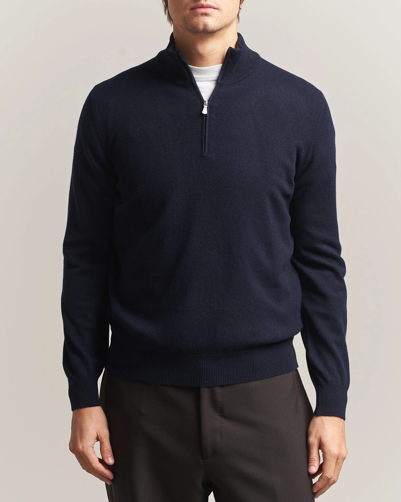 Herr | Tröjor | Gran Sasso | Wool/Cashmere Half Zip Navy