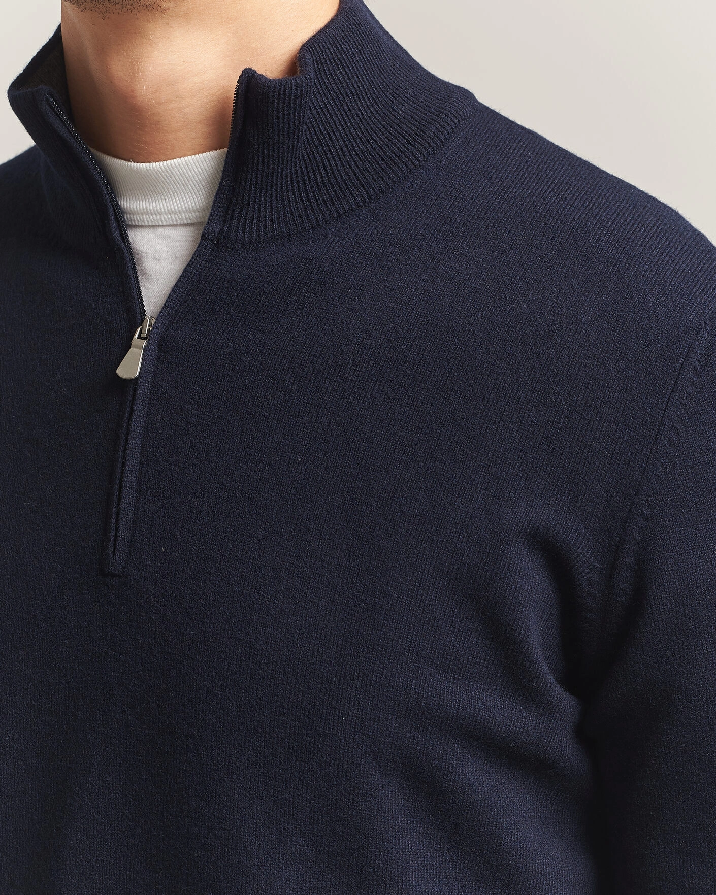 Herr | Tröjor | Gran Sasso | Wool/Cashmere Half Zip Navy