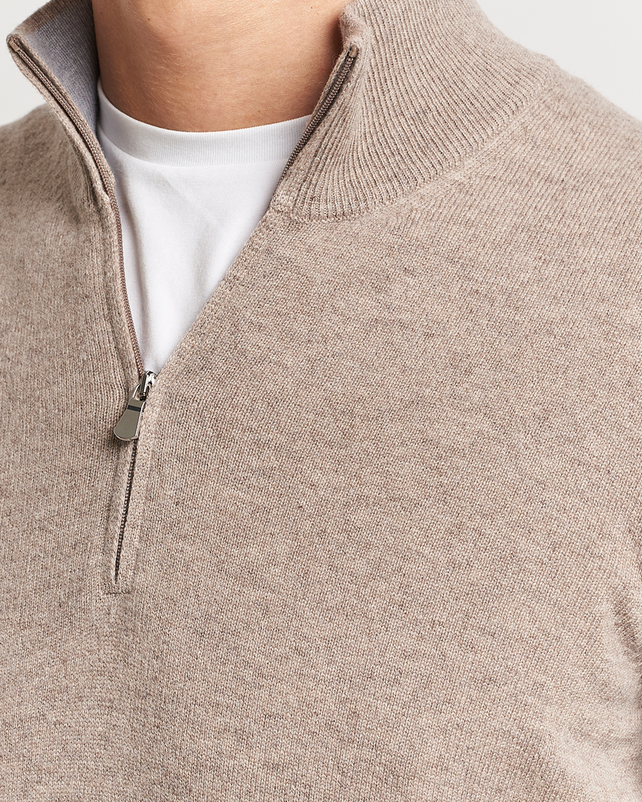Herr | Tröjor | Gran Sasso | Wool/Cashmere Half Zip Beige