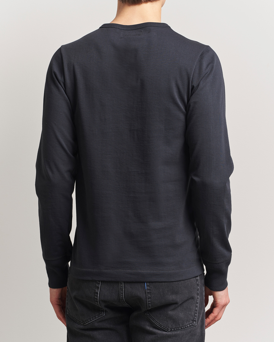 Herr | Tröjor | Merz b. Schwanen | Classic Organic Cotton Henley Sweater Charcoal