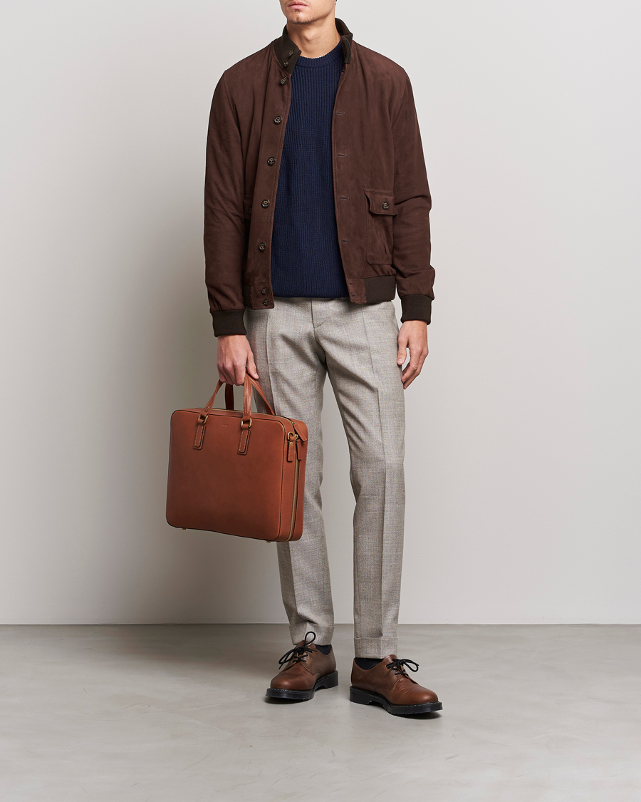 Herr | Business & Beyond | Mismo | Morris Full Grain Leather Briefcase Tabac