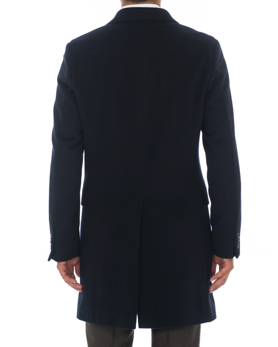 Herr | Jackor | Oscar Jacobson | Sebastian Wool/Cashmere Double Breasted Coat Navy