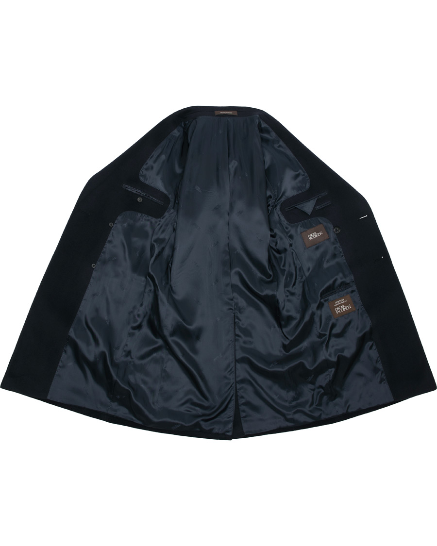 Herr | Jackor | Oscar Jacobson | Sebastian Wool/Cashmere Double Breasted Coat Navy