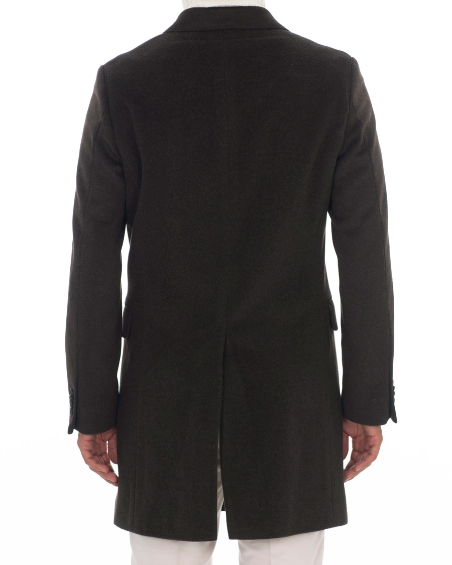 Herr | Jackor | Oscar Jacobson | Sebastian Wool/Cashmere Double Breasted Coat Brown