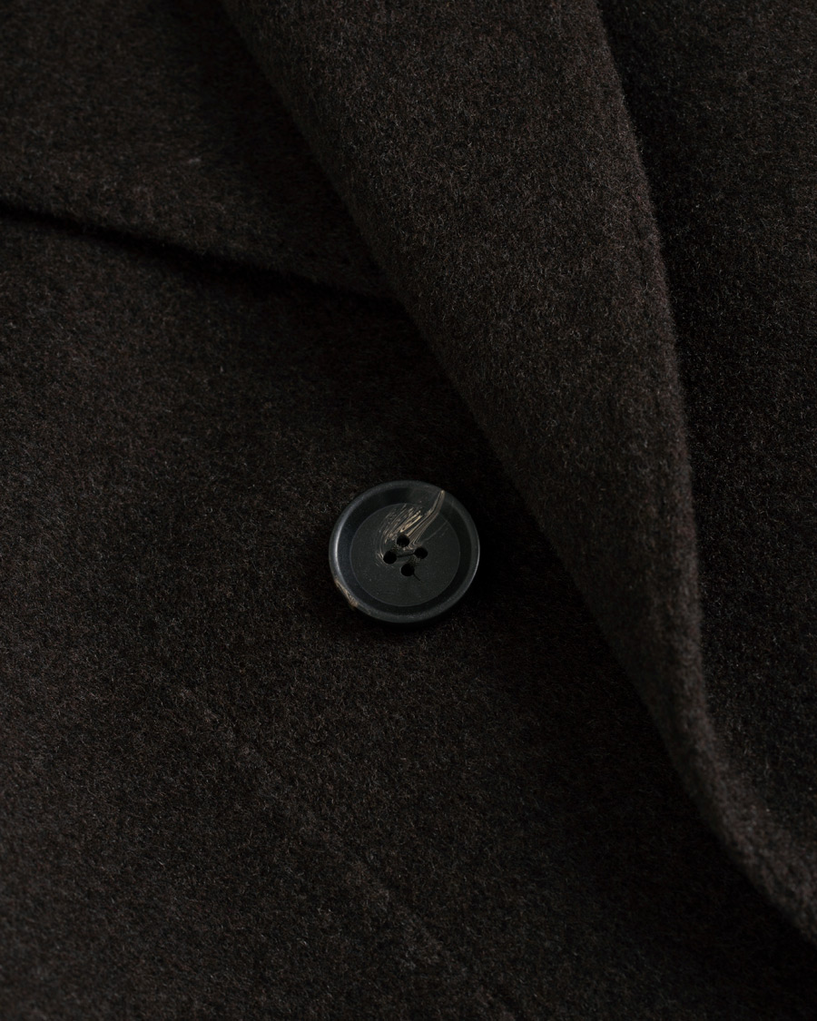 Herr | Jackor | Oscar Jacobson | Sebastian Wool/Cashmere Double Breasted Coat Brown