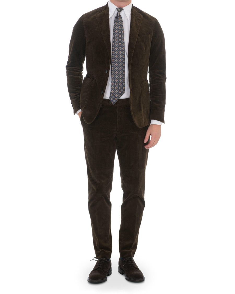 Herr | Kavajer | Oscar Jacobson | Einar Patch Pocket Corduroy Blazer Tobacco