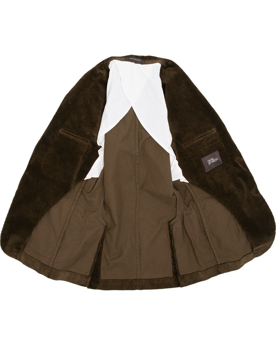 Herr | Kavajer | Oscar Jacobson | Einar Patch Pocket Corduroy Blazer Tobacco