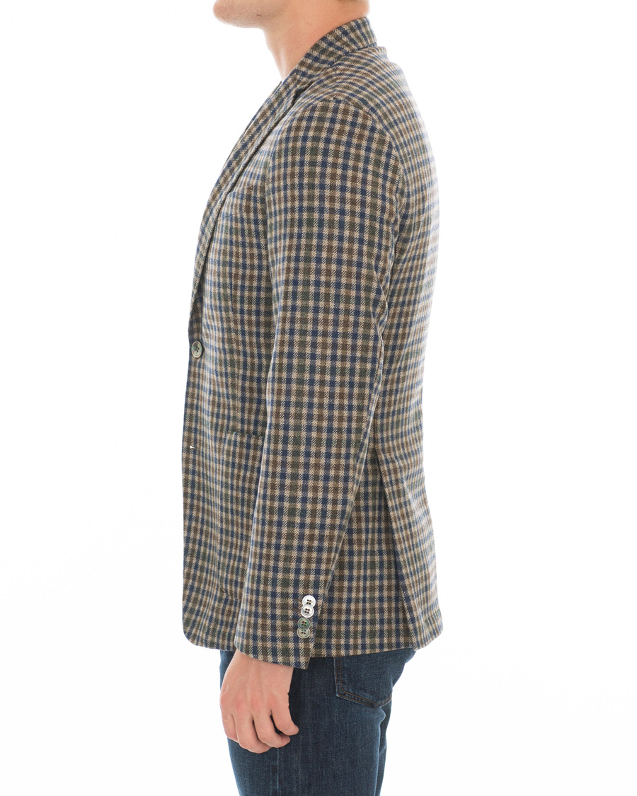 Herr | Kavajer | Oscar Jacobson | Einar Checked Patch Pocket Blazer Beige
