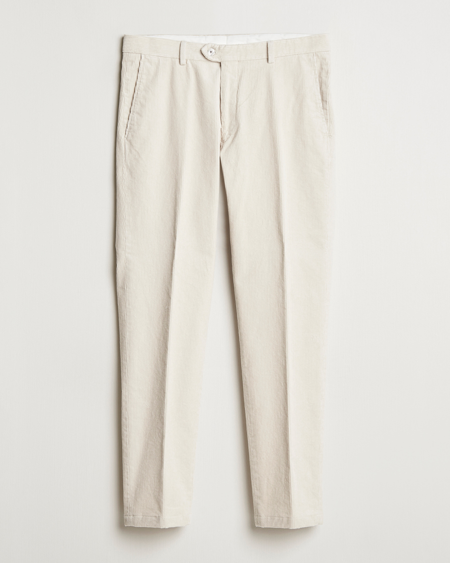 Herr | Byxor | Oscar Jacobson | Denz Corduroy Trousers White