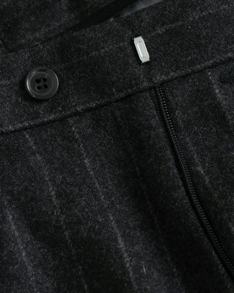Herr | Byxor | Oscar Jacobson | Nilo Chalkstripe Side Adjuster Trousers Dark Grey