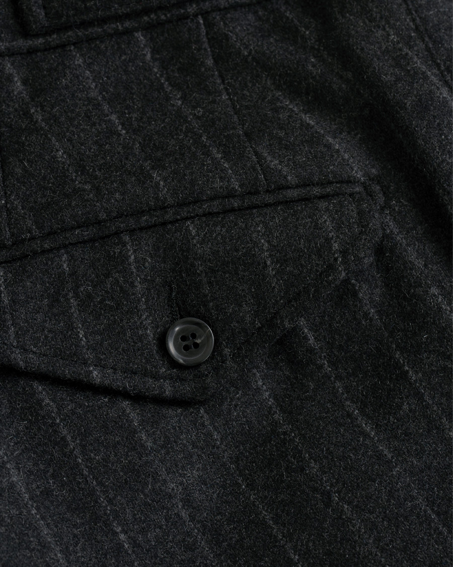 Herr | Byxor | Oscar Jacobson | Nilo Chalkstripe Side Adjuster Trousers Dark Grey