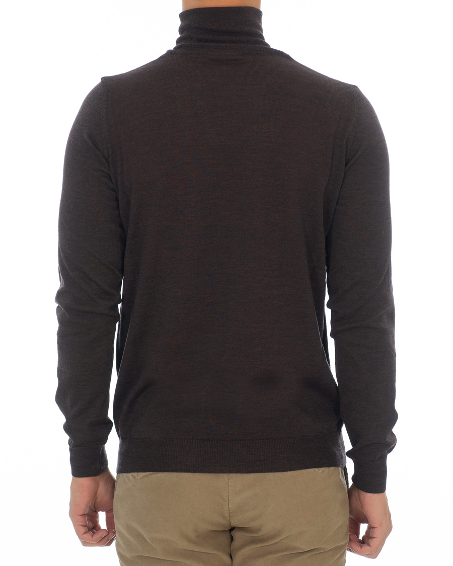 Herr | Tröjor | Oscar Jacobson | Cole Extra Fine Merino Rollneck Brown