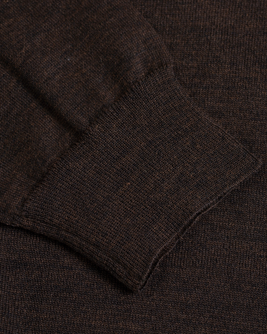 Herr | Tröjor | Oscar Jacobson | Cole Extra Fine Merino Rollneck Brown