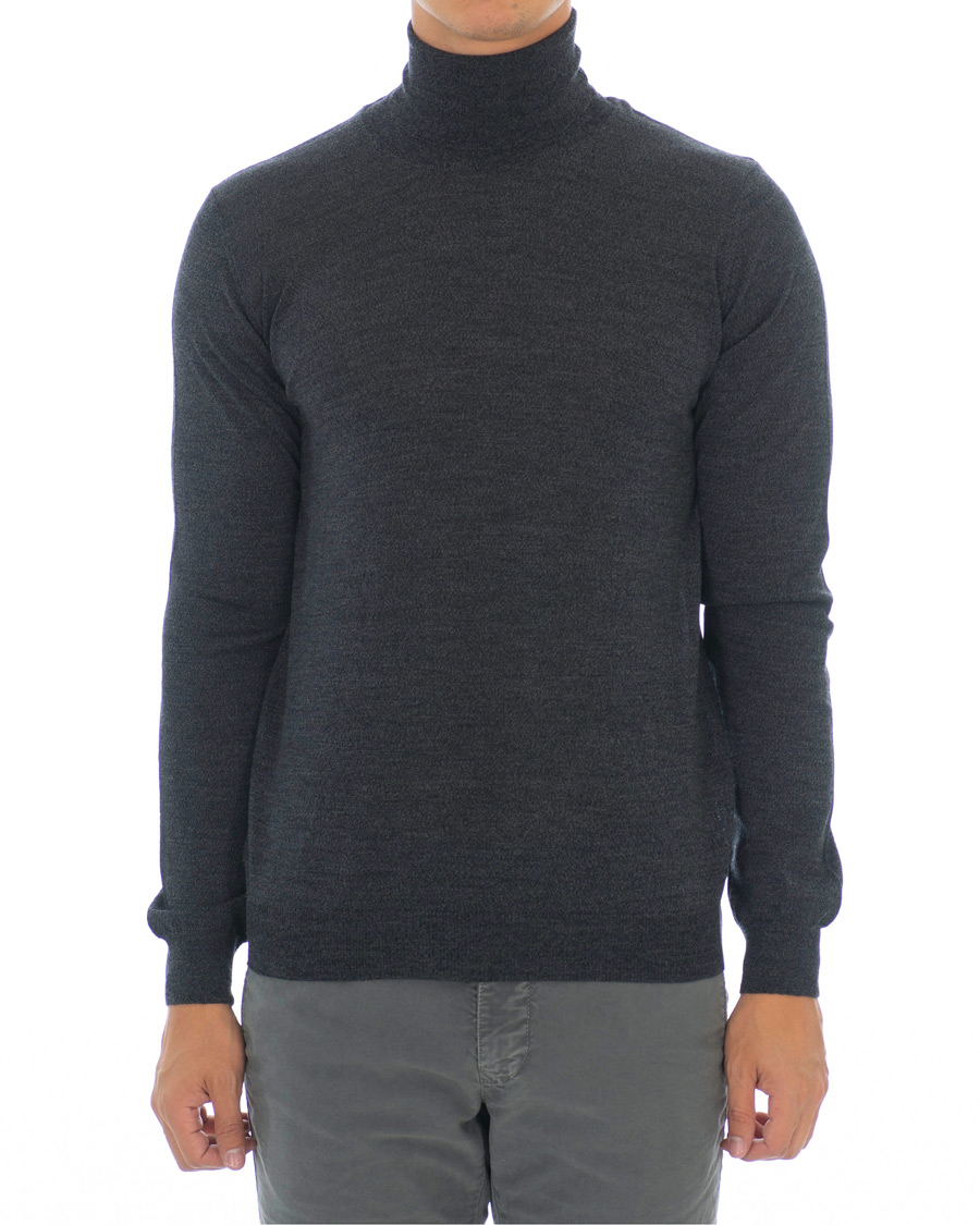 Herr | Tröjor | Oscar Jacobson | Cole Extra Fine Merino Rollneck Dark Grey