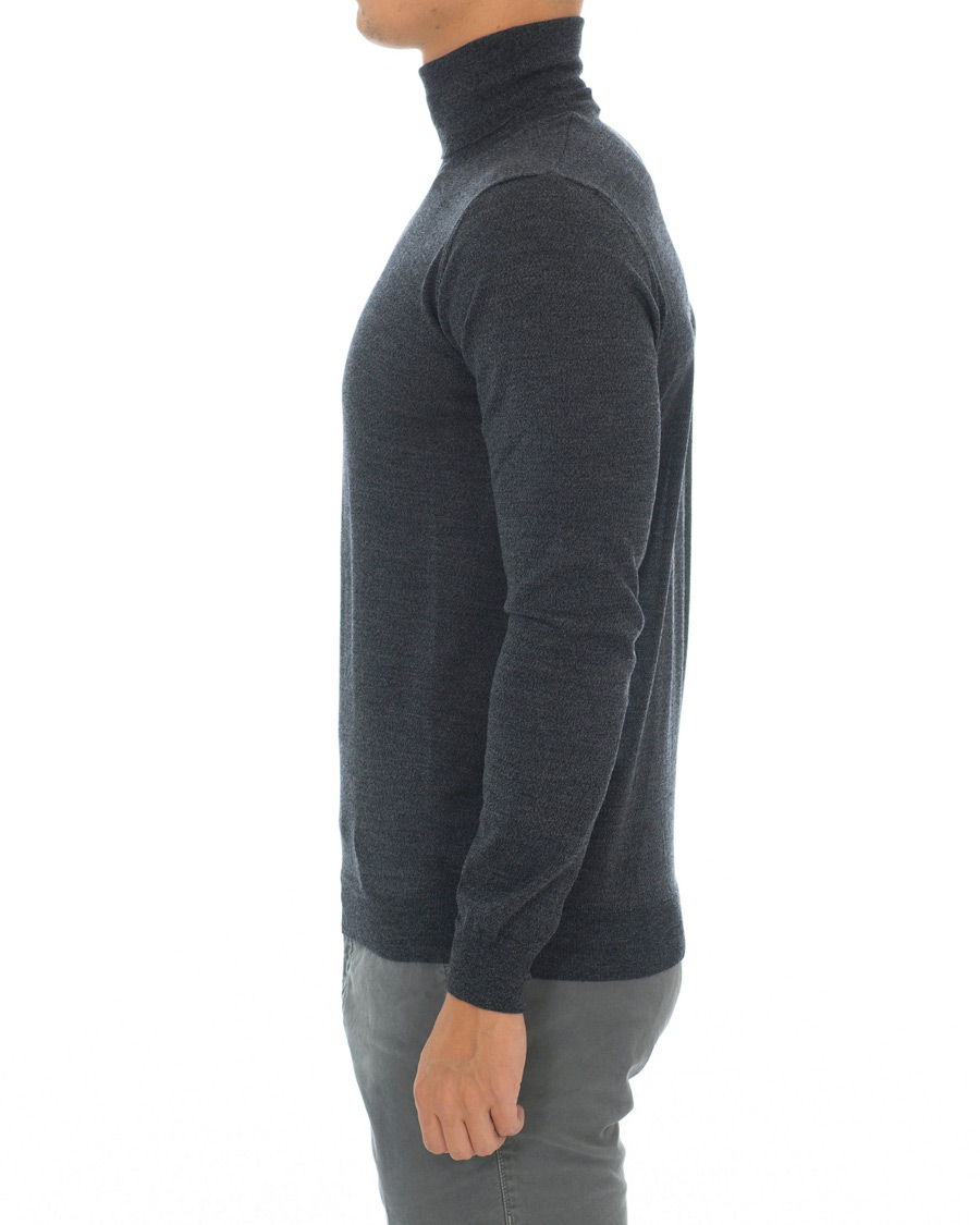 Herr | Tröjor | Oscar Jacobson | Cole Extra Fine Merino Rollneck Dark Grey