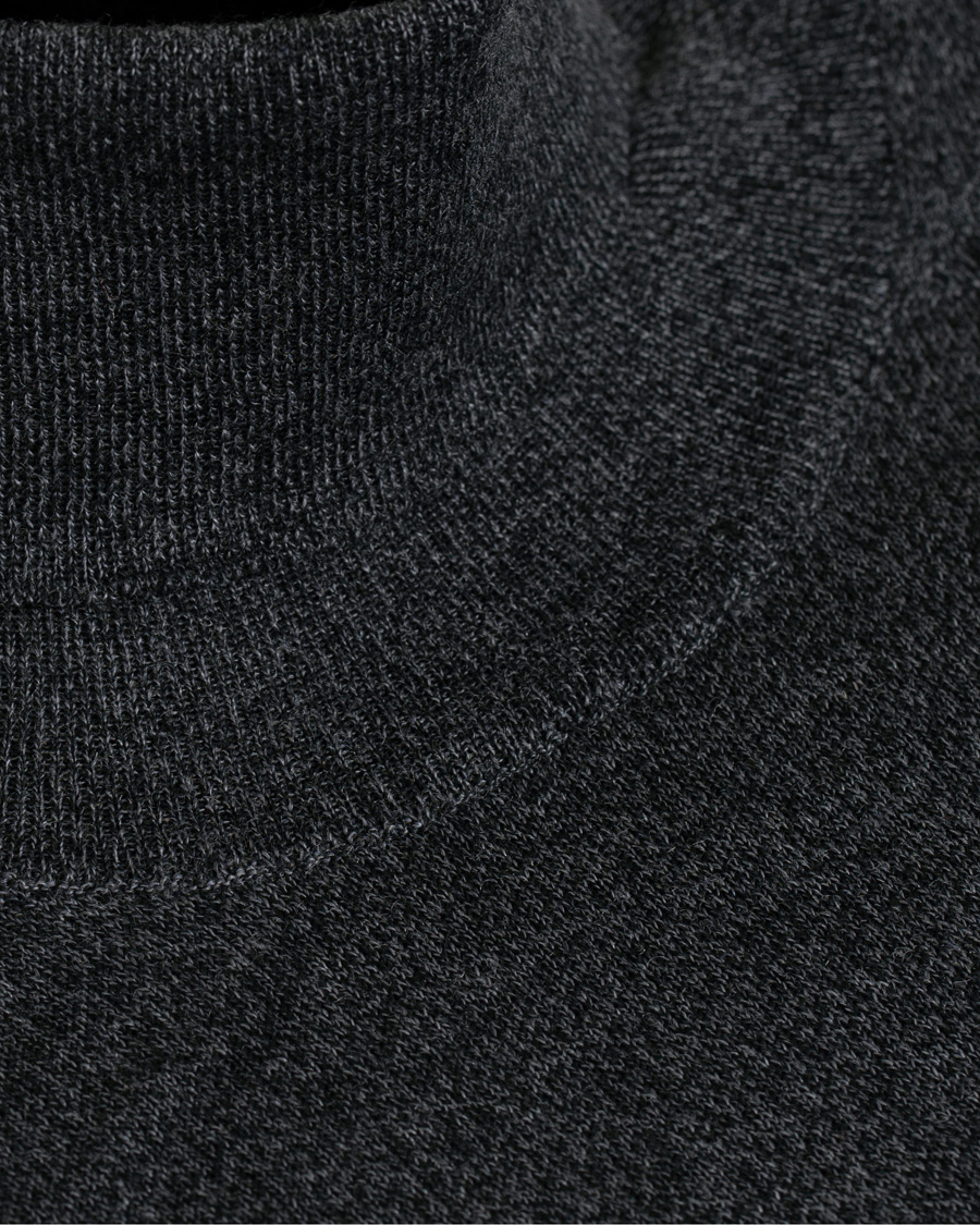 Herr | Tröjor | Oscar Jacobson | Cole Extra Fine Merino Rollneck Dark Grey