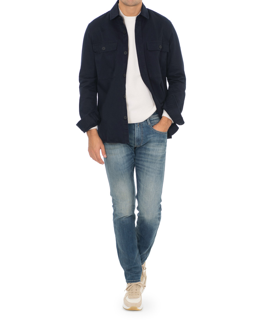 Herr | Skjortor | Samsøe Samsøe | Samsøe & Samsøe Waltones Cotton Overshirt Night Sky
