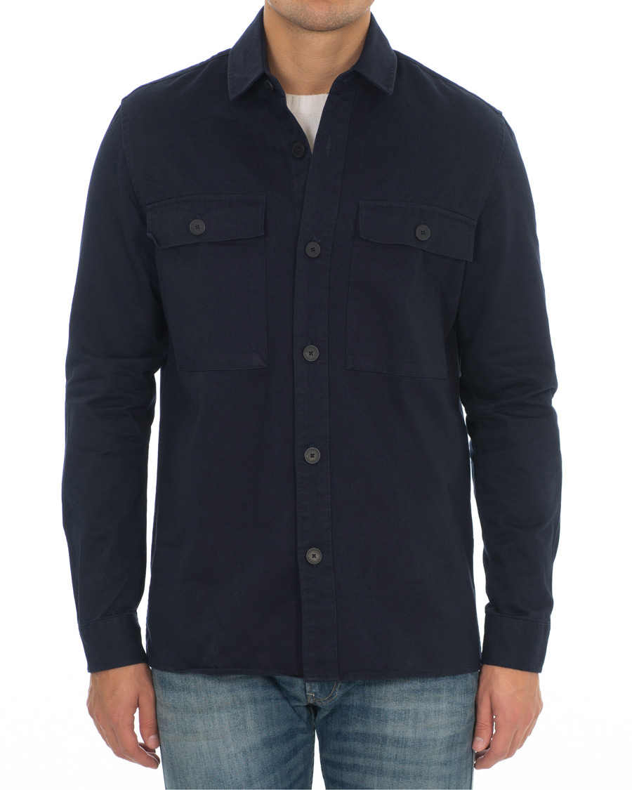 Herr | Skjortor | Samsøe Samsøe | Samsøe & Samsøe Waltones Cotton Overshirt Night Sky