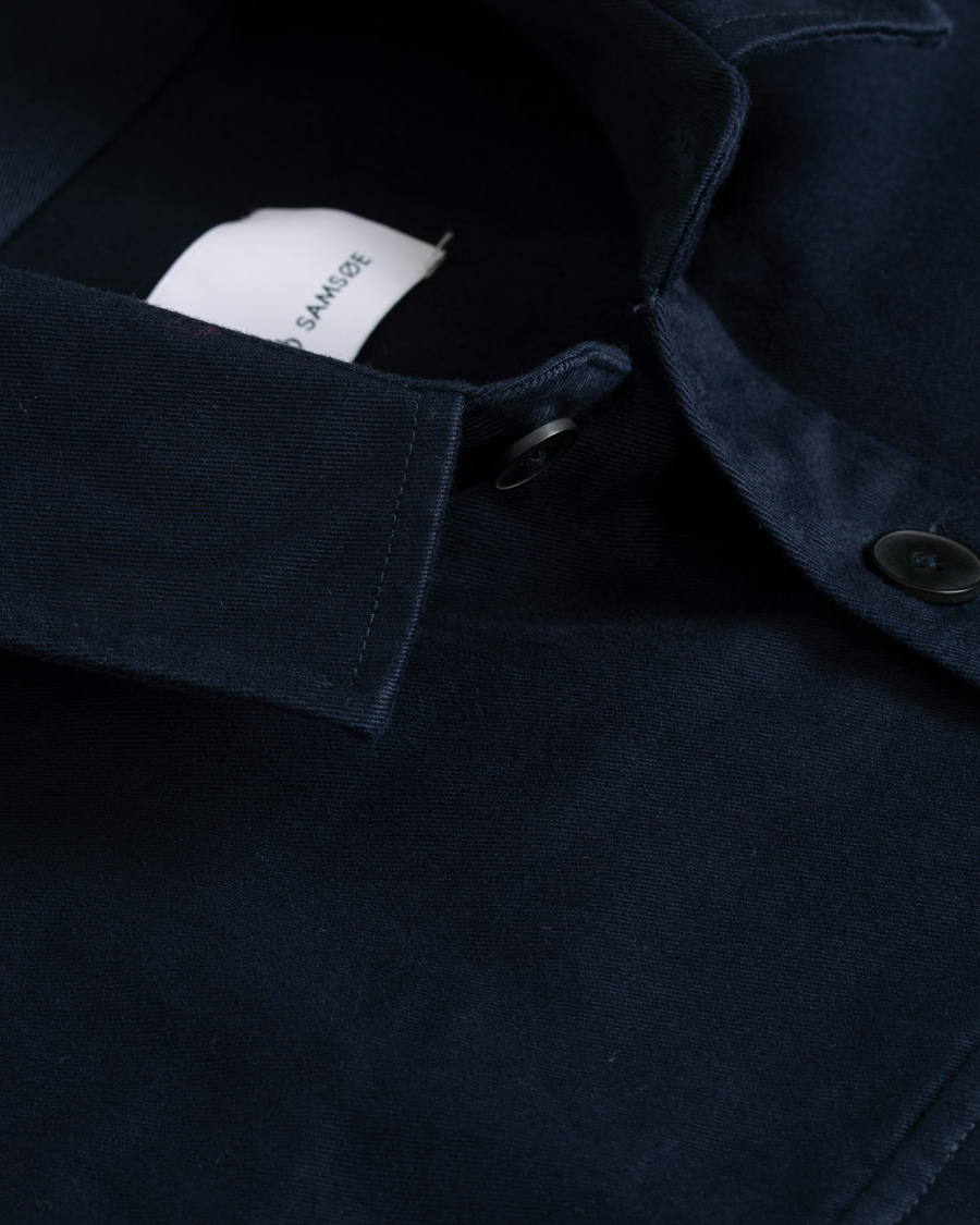 Herr | Skjortor | Samsøe Samsøe | Samsøe & Samsøe Waltones Cotton Overshirt Night Sky