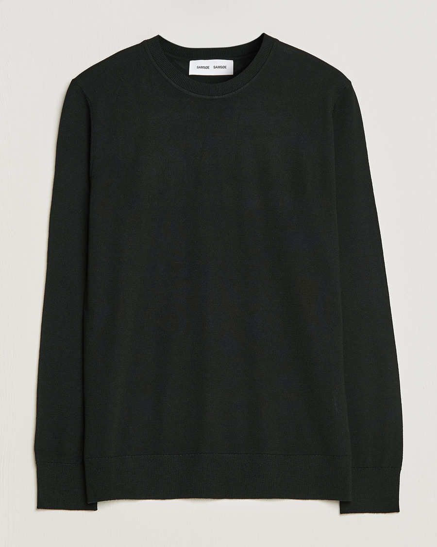 Herr | Tröjor | Samsøe Samsøe | Flemming Superfine Merino Wool Crew Neck Black