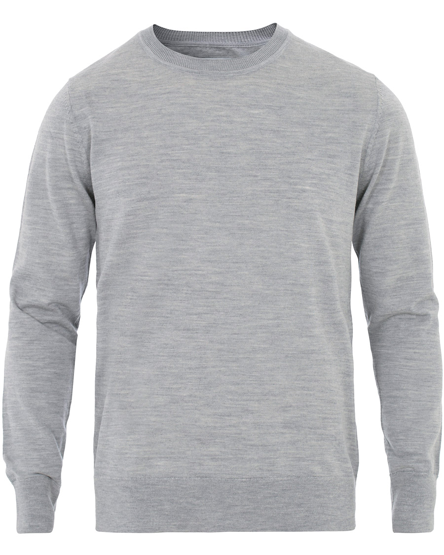 Herr | Tröjor | Samsøe Samsøe | Samsøe & Samsøe Flemming Superfine Merino Wool Crew Neck Grey Mel